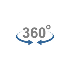 Wall Mural - 360 degree icon vector design symbol