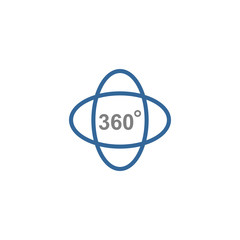 Wall Mural - 360 degree icon vector design symbol