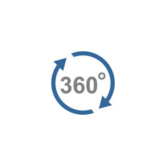 Wall Mural - 360 degree icon vector design symbol