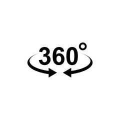 Wall Mural - 360 degree icon vector design symbol