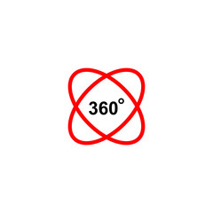 Wall Mural - 360 degree icon vector design symbol