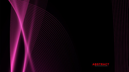 Wall Mural - abstarct geometric background. glowing line wave on dark. new texture for your design.