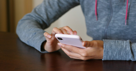 Poster - Woman use of mobile phone for online searching