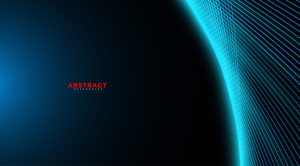 Wall Mural - abstarct geometric background. glowing line wave on dark. new texture for your design.