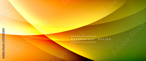 Wave liquid style lines with shadows and light on gradient background. Trendy...