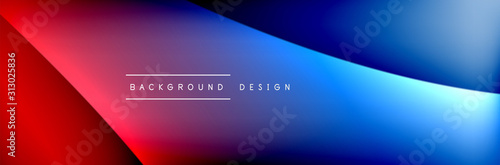 Flowing waves with 3d shadow effects and fluid gradients. Dynamic trendy abst...