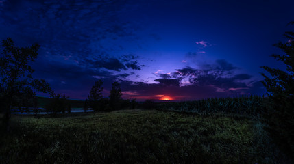 sunset blue hour sky evening blue nature landscape night beautiful