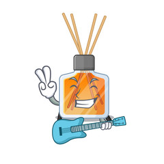 Wall Mural - A mascot of air freshener sticks performance with guitar