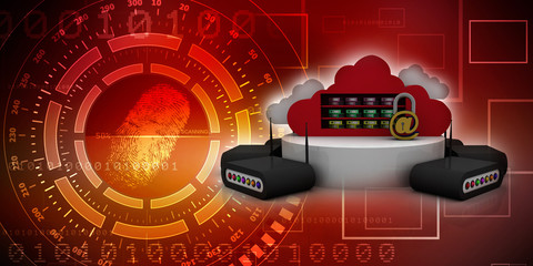 3d rendering Transmitter WiFi with e mail lock