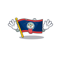 Wall Mural - Cute flag belize cartoon mascot style with Tongue out