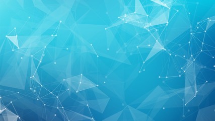 Abstract science connect data network and blue medical background. Vector cripto blockchain design for web