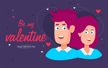 Valentines day card. Vector illustration.