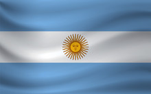 Waving Flag Of Argentina. Vector Illustration