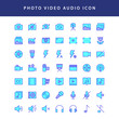 © Saiful - photo video filled outline icon set vol1