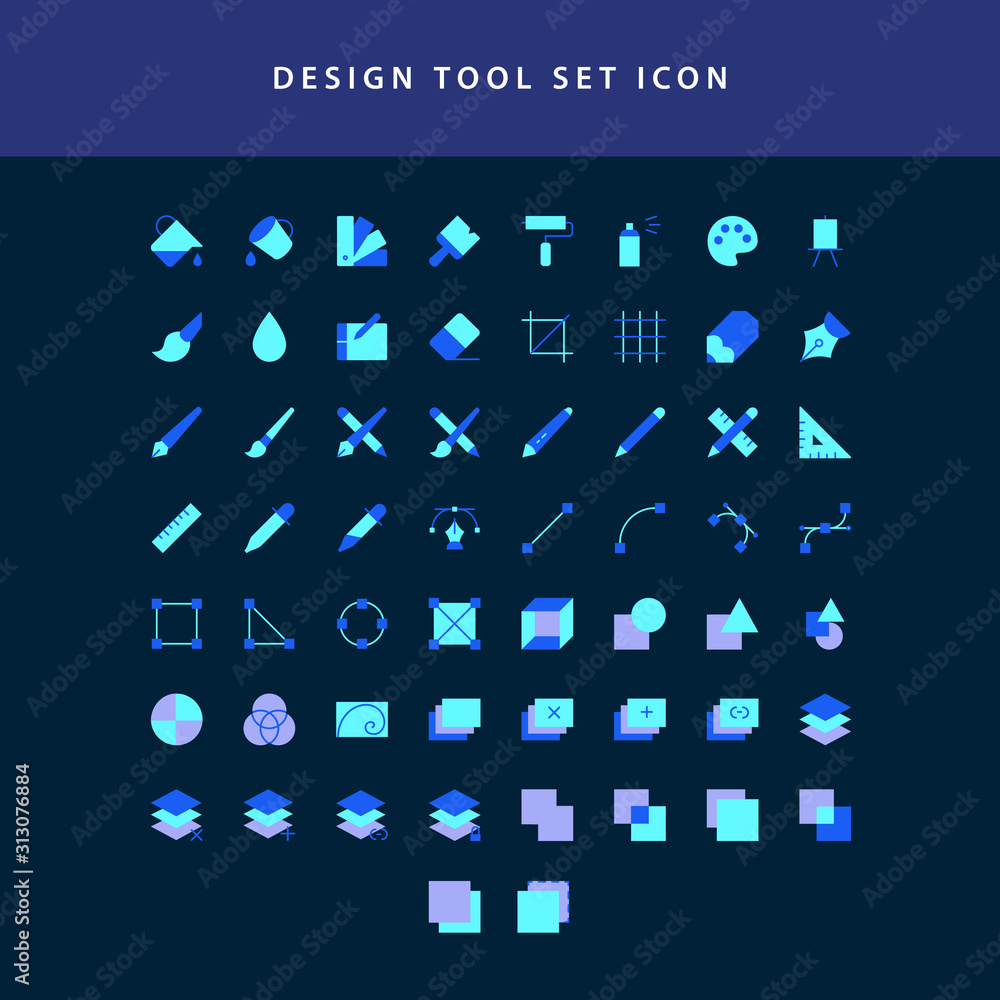 Design Item Icon vector illustration icons set of graphic designer items and tools flat ...