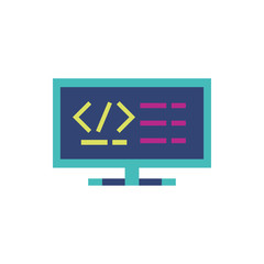 Isolated website code and computer vector design