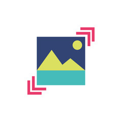 Isolated picture inside website code vector design
