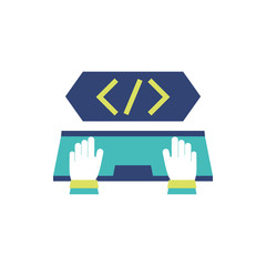 Isolated website code and keyboard vector design