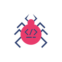 Isolated website code and bug vector design