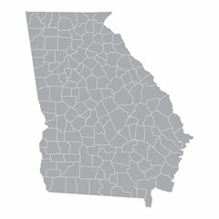 Wall Mural - Georgia counties map