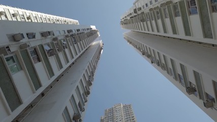 Canvas Print - skyscraper buildings, residential real estate, Hong Kong