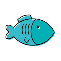 Wall Mural - cute little fish animal icon