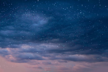 Wall Mural - summer night starry sky blue nature background landscape 