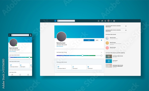Cuadros en Lienzo CV profile inspired by Linkedin style app