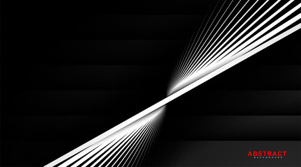 Wall Mural - vector abstract geometric . overlapping white stripes with background grey gradient. new texture for