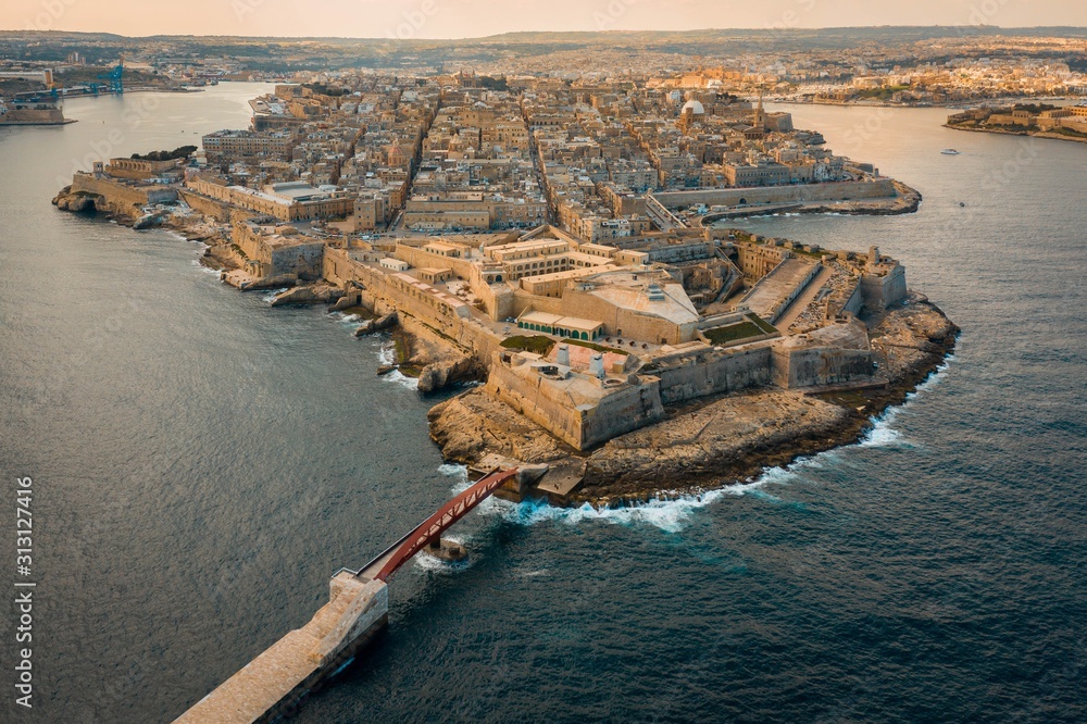 Obraz na płótnie Aerial View of Valletta Malta w salonie