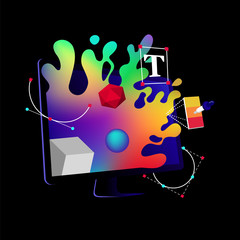 Wall Mural - creative process. design studio, designing, drawing, education
