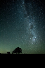 landscape with moon and stars
