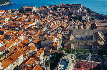 Sticker - Roofs of the buildings on the Old Town seen from the Walls of Dubrovnik, Croatia