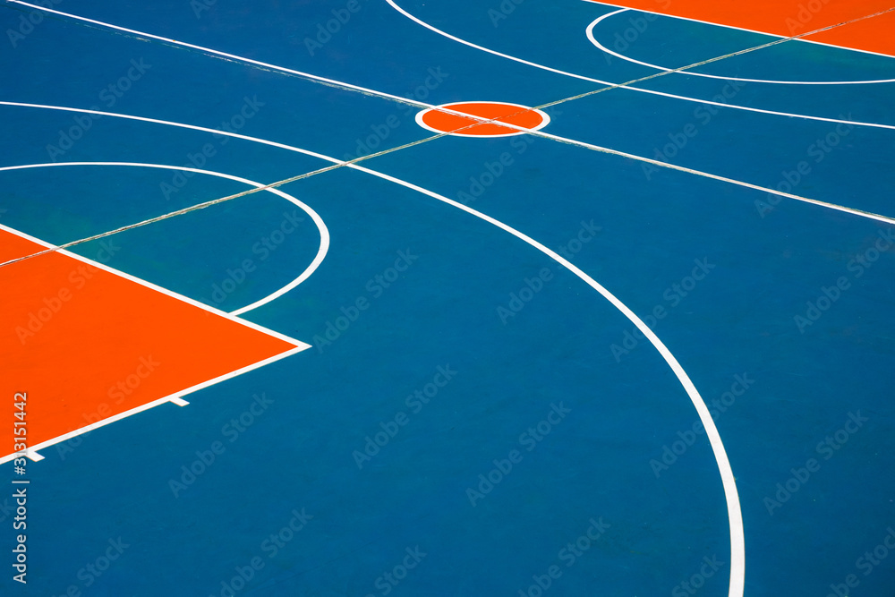 basketball court closeup, outdoor basketball field  - - obrazy, fototapety, plakaty 