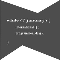 International Programmers' Day illustration. Day of the Programmer Communities. Programming icons. Software symbol collection. International Top view Programmers' Day Poster Concept, January 7th. 