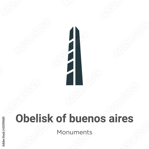 Cuadros en Lienzo Obelisk of buenos aires glyph icon vector on white background