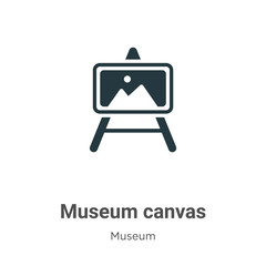 Museum canvas glyph icon vector on white background. Flat vector museum canvas icon symbol sign from modern museum collection for mobile concept and web apps design.