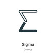 © Digital Bazaar - Sigma glyph icon vector on white background. Flat vector sigma icon symbol sign from modern greece collection for mobile concept and web apps design.