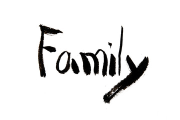 Wall Mural - Handwritten Calligraphy ,Family  