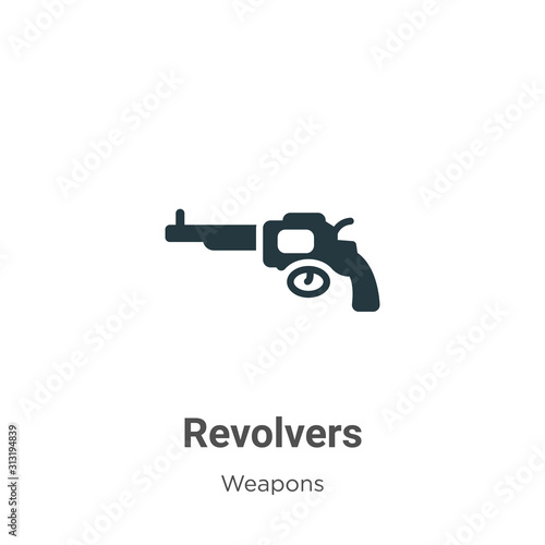 Cuadros en Lienzo Revolvers glyph icon vector on white background