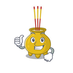 Sticker - Cheerfully chinese incense making Thumbs up gesture