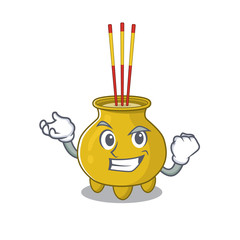 Poster - Happy confident Successful chinese incense cartoon character style