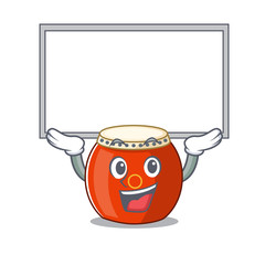 Sticker - A mascot picture of chinese drum raised up board