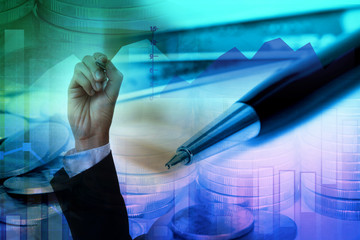 Business analysis diagram , stock market management concept