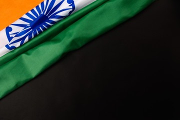 Indian republic day, flat lay top view, Indian flag