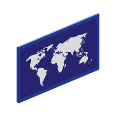 Sticker - map in frame isolated icon