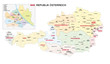 new administrative and political map of austria in german language, 2020
