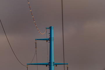 power line on a cloudy day