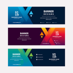 Wall Mural - modern web banners template with diagonal elements for a photo. universal design for advertising bus
