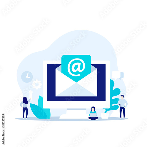 Cuadros en Lienzo email service, electronic mail message vector concept